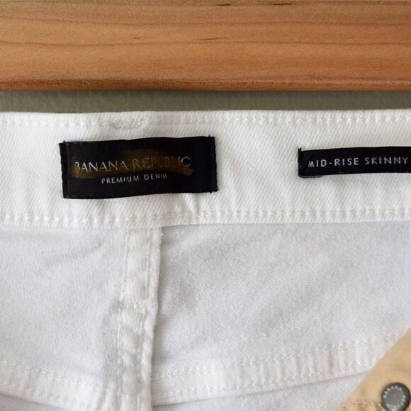 BANANA REPUBLIC Mid + Skinny Jean, White, Size 32 - Picture 12 of 14